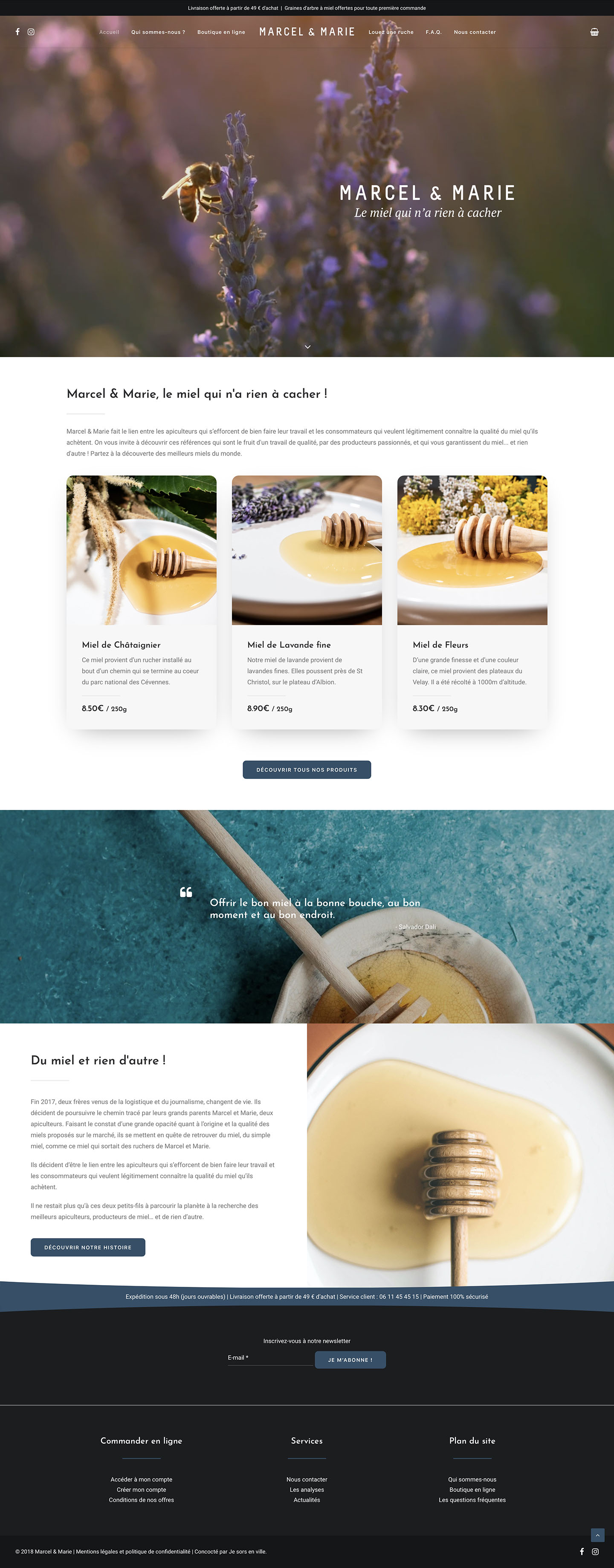 Site web boutique en ligne Marcel & Marie