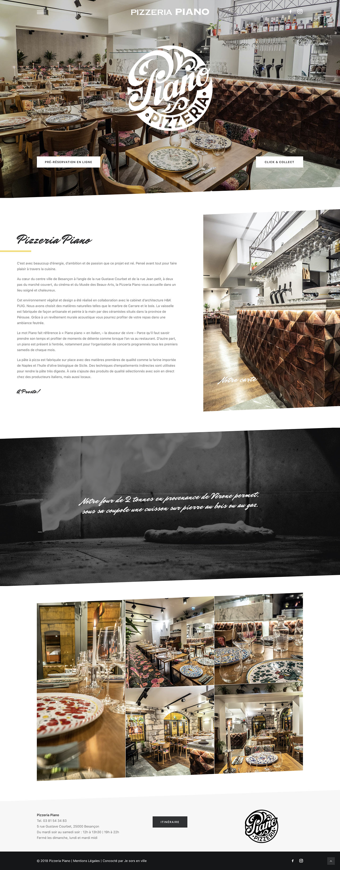 Site web Pizzeria Piano Besançon