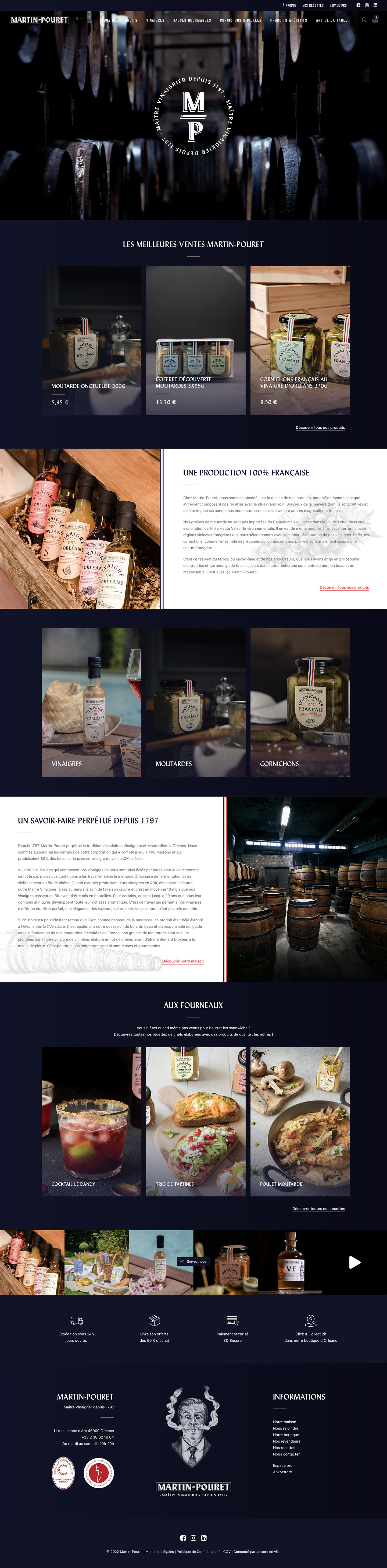 Site web vinaigres Martin-Pouret Orléans
