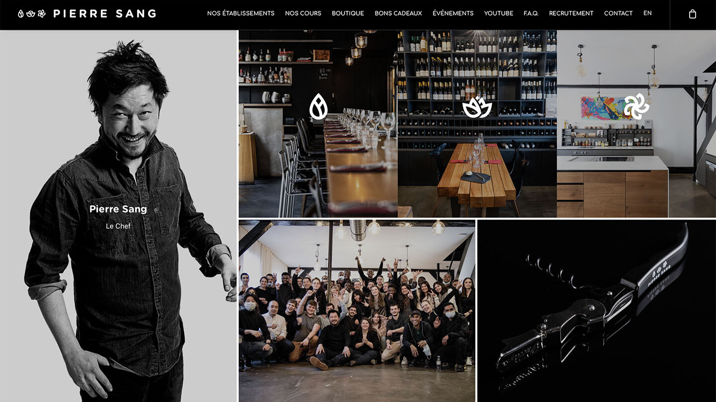 Site web sur-mesure Pierre Sang Paris